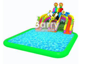 बच्चों के लिए खेल का मैदान आउटडोर Inflatable एक्वा पार्क / 3 स्लाइड Inflatable पानी मज़ा