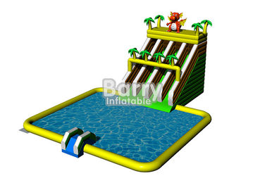वाणिज्यिक के लिए 0.55 मिमी पीवीसी Tarpaulin गार्डन जंगल Inflatable जल स्लाइड पार्क