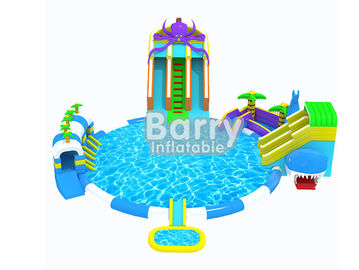 वाणिज्यिक ग्रेड बच्चों ऑक्टोपस Inflatable जल पार्क, मज़ा के लिए Inflatable स्लाइड पार्क