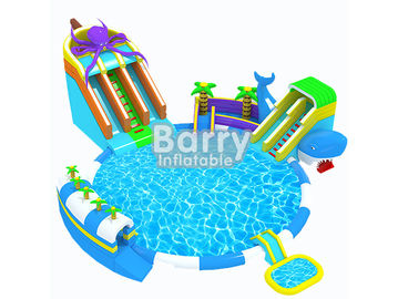 वाणिज्यिक ग्रेड बच्चों ऑक्टोपस Inflatable जल पार्क, मज़ा के लिए Inflatable स्लाइड पार्क