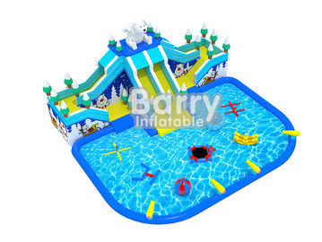 वाटर खिलौने के साथ भालू स्लाइड Inflatable जल पार्क एयर बच्चों Inflatable खेल का मैदान