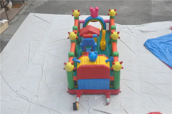 आउटडोर बच्चों के लिए स्लाइड के साथ रंगीन जंपिंग इन्फ्लेटेबल बाउंस हाउस बाउंसी कैसल