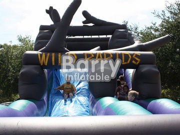 स्विमिंग रिंग / एयर ब्लोअर के साथ सुरक्षा जंगली रैपिड्स Inflatable पानी स्लाइड