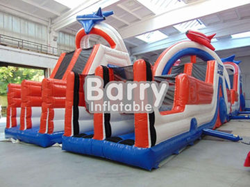वयस्क विशालकाय Inflatable उड़ा ऊपर बाधा कोर्स खेल 30 एक्स 8 एक्स 7 एम 0.9 मिमी पीवीसी