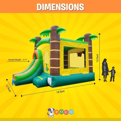 बच्चों के लिए स्लाइड के साथ पशु थीम के साथ inflatable उछल घर उछल महल