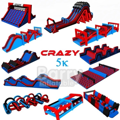 यूनिसेक्स inflatable obstacle run आउटडोर खेल उपकरण बड़े वयस्क 5k inflatable obstacles course