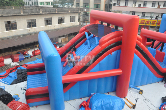 आउटडोर मज़ा वयस्क inflatable बाधा पाठ्यक्रम 5K बाधा खेल बाउंसर स्लाइड कॉम्बो