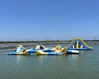 जलरोधक inflatable पानी स्लाइड पार्क ब्लास्ट अप वाटर पार्क BS7837