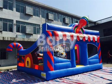 खेल तत्वों के साथ 6 * 5.7 * 4.3 मीटर Inflatable उछाल वाले कैसल बच्चों मनोरंजन
