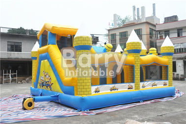 स्लाइड 0.55 एमएम पीवीसी Tarpaulin के साथ आउटडोर बच्चों के Minions Inflatable उछाल कैसल