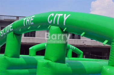 स्ट्रीट / रोड के लिए पागल मज़ा ग्रीन Inflatable सिटी स्लाइड बिग Inflatable स्लाइड