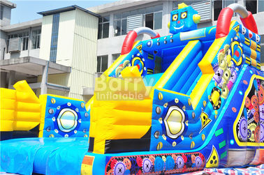 मनोरंजन पार्क / किराए पर व्यापार के लिए बच्चों के छोटे रोबोट Inflatable सूखी स्लाइड