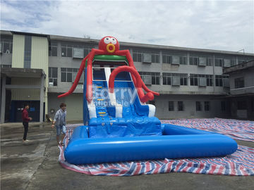 छोटे डिटेक्टेबल पूल के साथ वाणिज्यिक ग्रेड ऑक्टोपस Inflatable जल स्लाइड