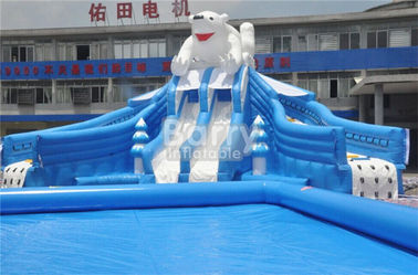 EN14960 0.55 मिमी पीवीसी Tarpaulin सामग्री के साथ आउटडोर भालू विशालकाय Inflatable जल पार्क