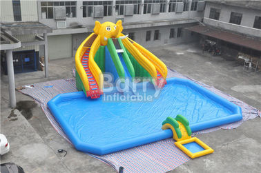 हाथी स्लाइड डिजाइन बिल्ड के साथ मोबाइल बड़े वाणिज्यिक Inflatable जल पार्क