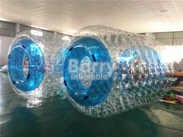 बच्चों / वयस्कों के लिए निविड़ अंधकार कस्टम Inflatable पूल खिलौने ब्लू वॉटर रोलर