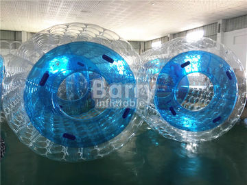 बच्चों / वयस्कों के लिए निविड़ अंधकार कस्टम Inflatable पूल खिलौने ब्लू वॉटर रोलर