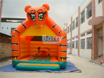 मनोरंजन तत्व Inflatable उछाल हाउस टाइगर पैटर्न पीवीसी Tarpaulin 0.55 मिमी