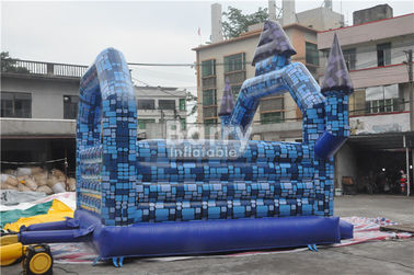 हेलोवीन फेस्टिवल के लिए 0.55 मिमी पीवीसी Inflatable बाउंसर ब्लू ब्लॉक बाउंसी हाउस कैसल