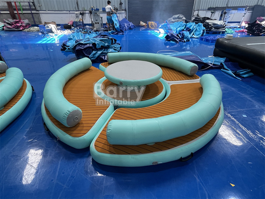 जल मनोरंजन अनुकूलित रंग ब्लो अप डॉक नदियों के लिए inflatable पोंटून बेड़े
