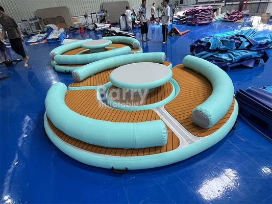 जल मनोरंजन अनुकूलित रंग ब्लो अप डॉक नदियों के लिए inflatable पोंटून बेड़े