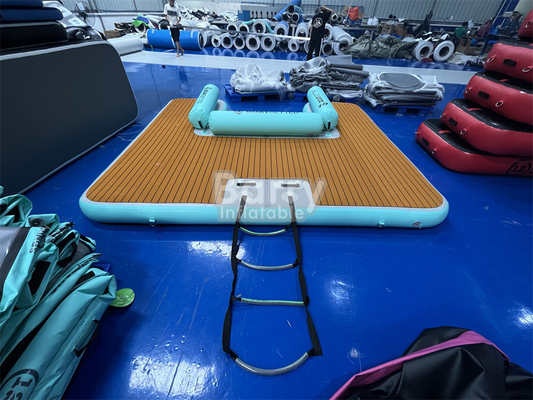 यू शेप झील फ्लोटिंग प्लेटफार्म inflatable स्विमिंग प्लेटफार्म अनुकूलित खेल उपकरण द्वीप