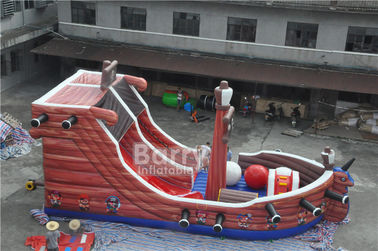 आकर्षक वाणिज्यिक Inflatable कॉम्बो समुद्री डाकू जहाज, बाउंसी कैसल स्लाइड बाधा कोर्स के साथ स्लाइड