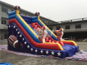 खेल के मैदान के लिए अनुकूलित एकल लेन रग्बी वाणिज्यिक Inflatable स्लाइड