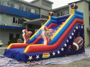 खेल के मैदान के लिए अनुकूलित एकल लेन रग्बी वाणिज्यिक Inflatable स्लाइड