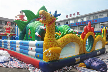 मुद्रण लोगो / पिछवाड़े बाधा कोर्स के साथ 15x8M Inflatable Toddler खेल का मैदान