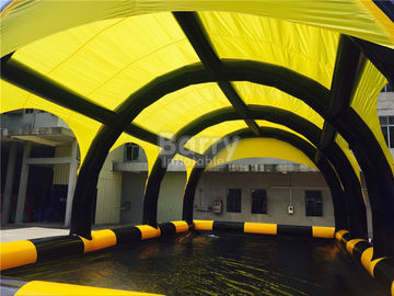 पूल के साथ अनुकूलित पीला पीवीसी Tarpaulin Inflatable तम्बू, Inflatable आश्रय