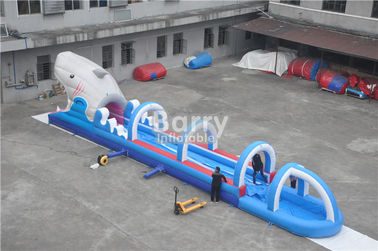 बच्चों के लिए 0.55 मिमी पीवीसी Tarpaulin Inflatable पानी स्लाइड, कस्टम तीव्र Inflatable पर्ची एन स्लाइड