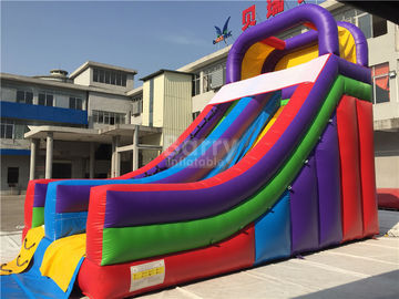पूर्ण मुद्रण के साथ बच्चों के लिए इंद्रधनुष Commercail Inflatable स्लाइड