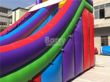 पूर्ण मुद्रण के साथ बच्चों के लिए इंद्रधनुष Commercail Inflatable स्लाइड