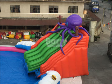 विशालकाय आउटडोर Inflatable जल पार्क, कस्टम बच्चों ऑक्टोपस जल स्लाइड