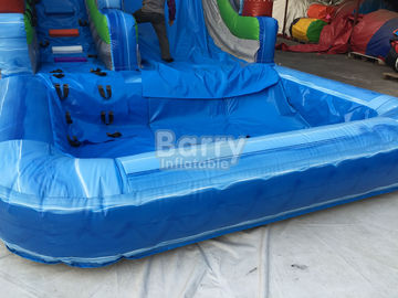 प्रिंटिंग के साथ ग्रीष्मकालीन पाम ट्री Inflatable आउटडोर पानी स्लाइड