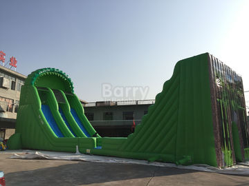 वयस्क ग्रीन रंग के लिए वाणिज्यिक विशालकाय Inflatable ज़िप लाइन स्लाइड