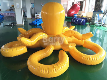 एक्वा जल पार्क के लिए अनुकूलित पीला ऑक्टोपस Inflatable पूल फ्लोट्स