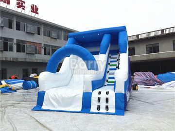 बच्चों / पिछवाड़े जल स्लाइड के लिए ब्लू लघु वाणिज्यिक Inflatable स्लाइड
