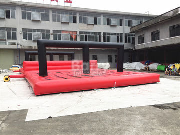 मनोरंजन मजेदार खेल मनोरंजन पार्क के लिए लाल Inflatable बाधा कोर्स