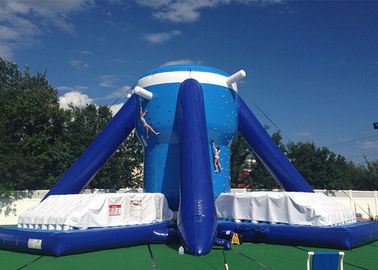 नि: शुल्क Klimb Inflatable इंटरेक्टिव गेम्स, बड़े ब्लू 28 फीट Inflatable चढ़ाई दीवार