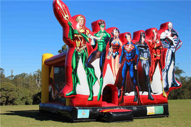 पीवीसी पनरोक Inflatable न्याय लीग कूदते कैसल Moonwalks बच्चों / बच्चों के लिए