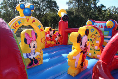 मनोरंजन पार्क के लिए टिकाऊ आउटडोर Inflatable बाउंसर मिकी माउस बाउंस हाउस