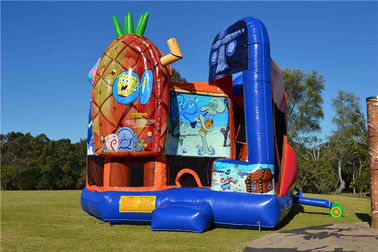 रंगीन पीवीसी Spongebob 5 In1 Inflatable बाउंसर कॉम्बो कूदते कैसल EN14960 खेलने के लिए