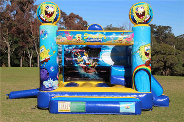 पीला 0.55 पीवीसी Tarpaulin Spongebob कूदते महल, बच्चों के लिए Inflatable बाउंस हाउस Moonwalk