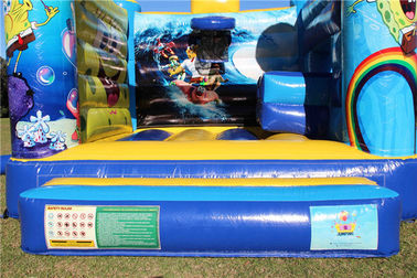 पीला 0.55 पीवीसी Tarpaulin Spongebob कूदते महल, बच्चों के लिए Inflatable बाउंस हाउस Moonwalk