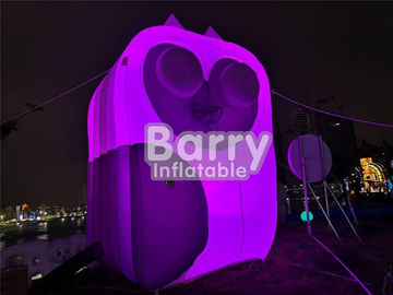 अनुकूलित Inflatable विज्ञापन उत्पादों / उल्लू पशु प्रकाश व्यवस्था के लिए कार्टून उड़ा