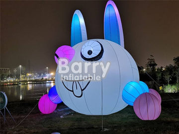 आउटडोर क्रिसमस लवली Inflatable खरगोश प्रकाश विज्ञापन के लिए गुब्बारा