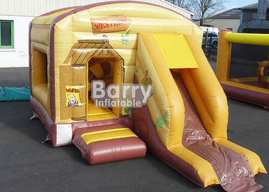 वेस्टर्न थीम बाउंसी जंपिंग कैसल / आउटडोर के लिए स्लाइड के साथ Inflatable कॉम्बो