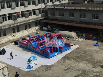 0.5 मिमी परमवीर चक्र सामग्री स्वनिर्धारित विशालकाय Inflatable बाधा कोर्स कॉम्बो